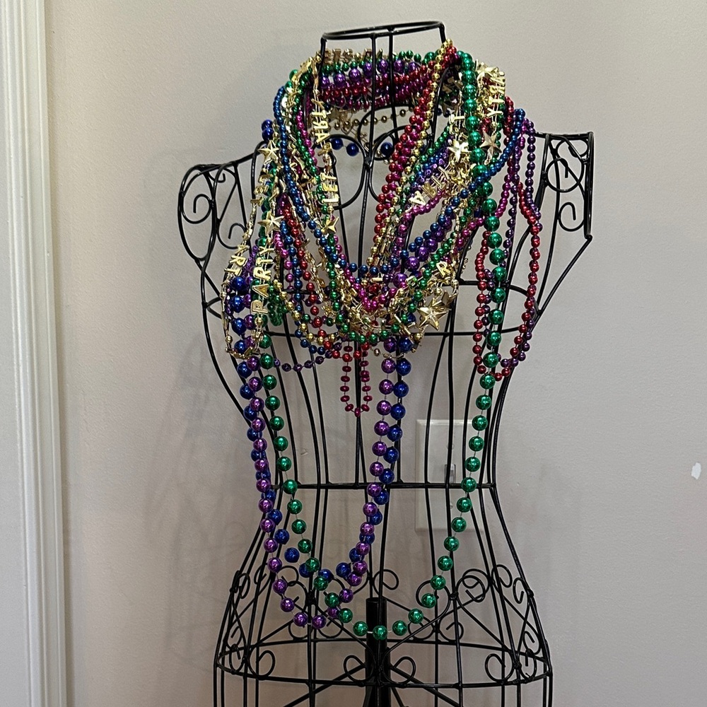 MARDI GRAS Colorful Party Beaded Necklace
